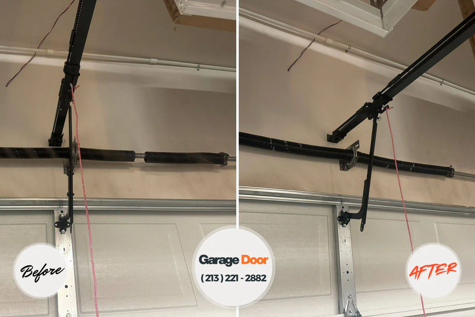 Before and after: garage door spring repair Laguna Beach, FL